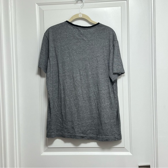 Daniel Buchler V Neck Striped Pima Cotton Blend Short Sleeve T-Shirt Size M. - Picture 3 of 4